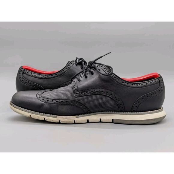 Cole Haan Grandsprint Wingtip ll Oxford Shoes Black Leather C20404 Size 10 M main image 9